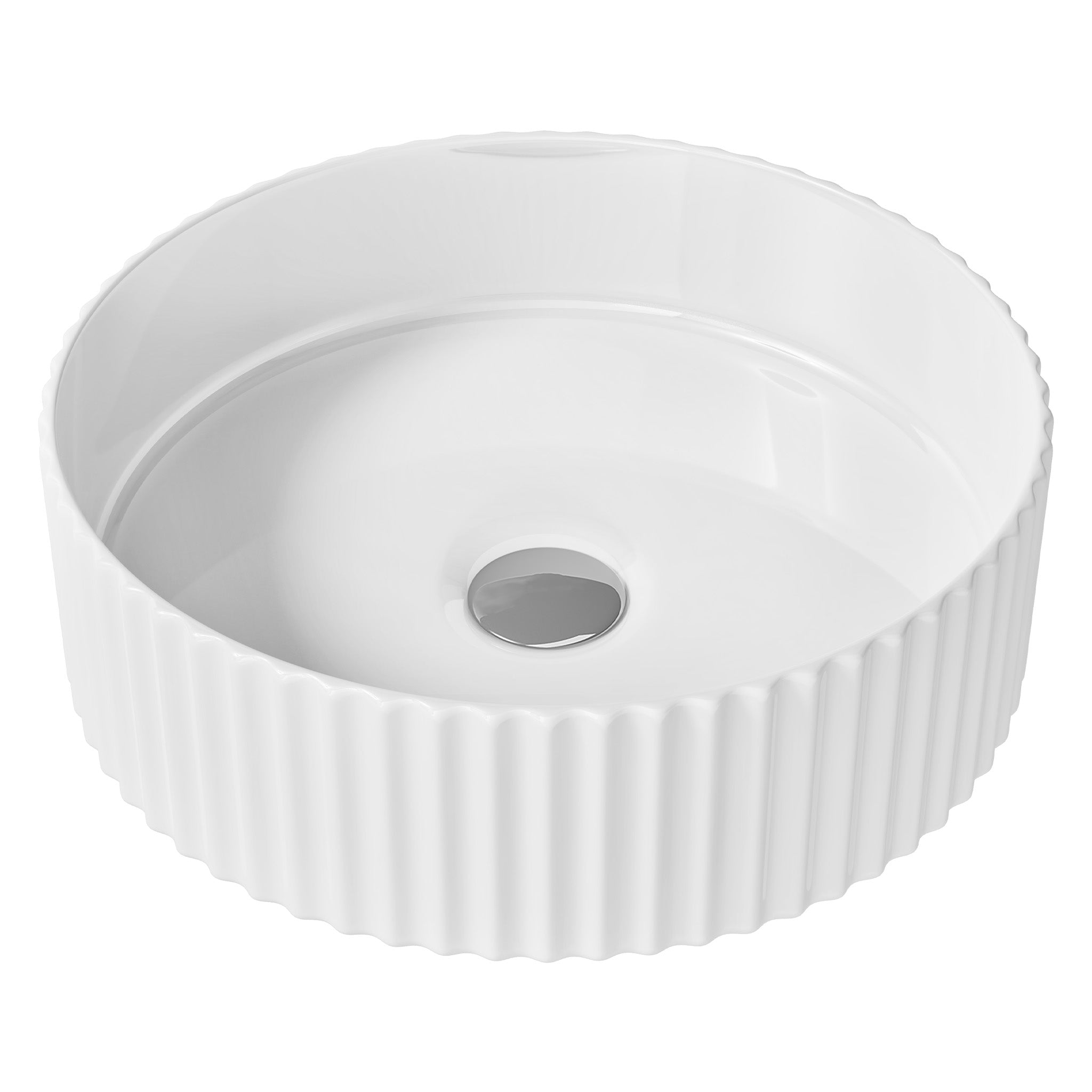 MyLife Faro 400mm Freestanding Ceramic Basin With Fluted Texture
