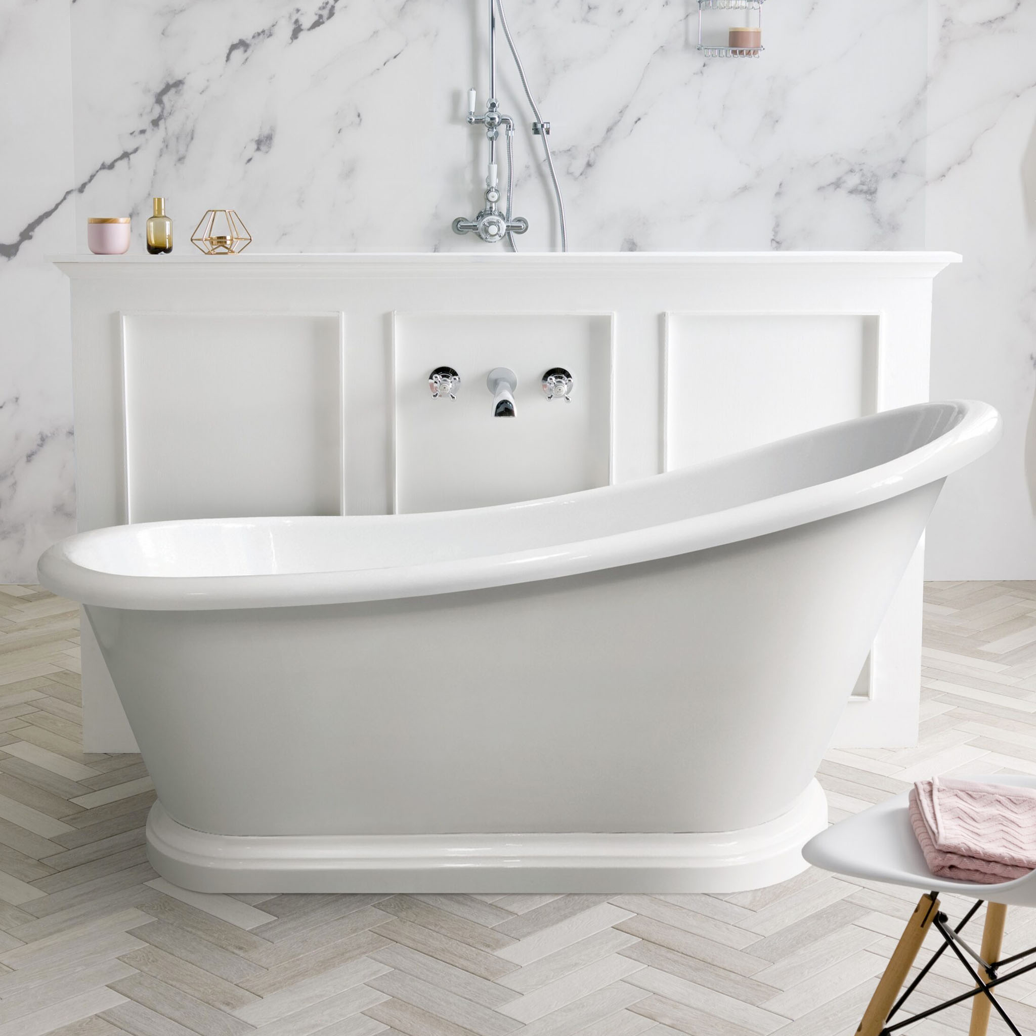BC Designs Megane Slipper Single Ended Roll Top Bath