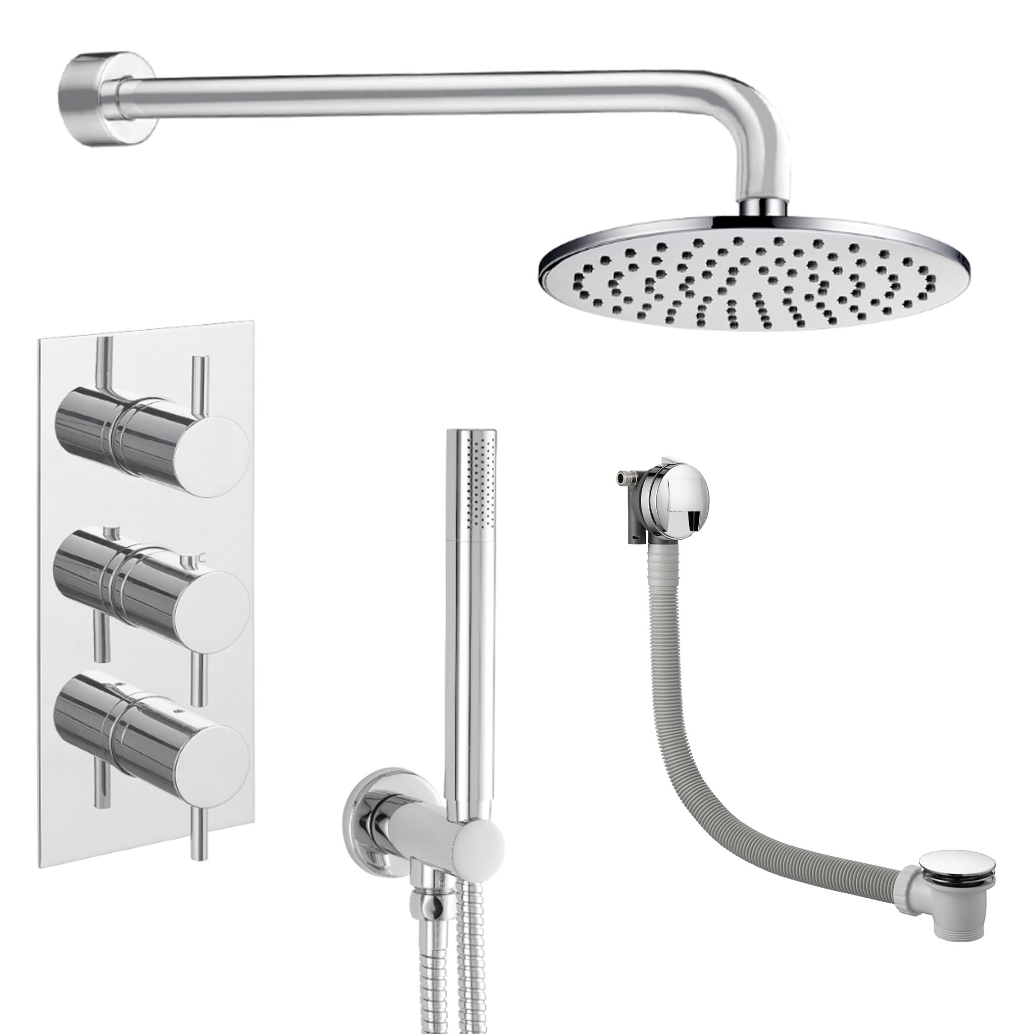JTP Florence Round 3 Controls Thermostatic Shower Kit
