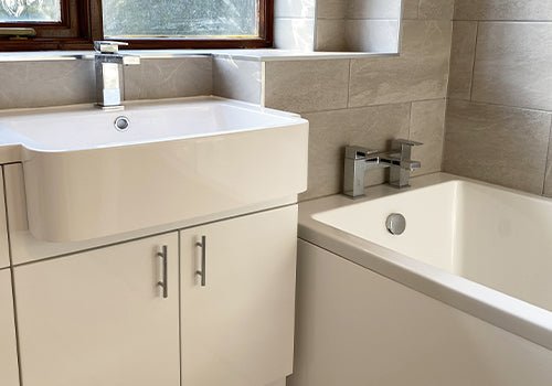 Bathroom Case Study - ARC Plumbing Modern White Bathroom