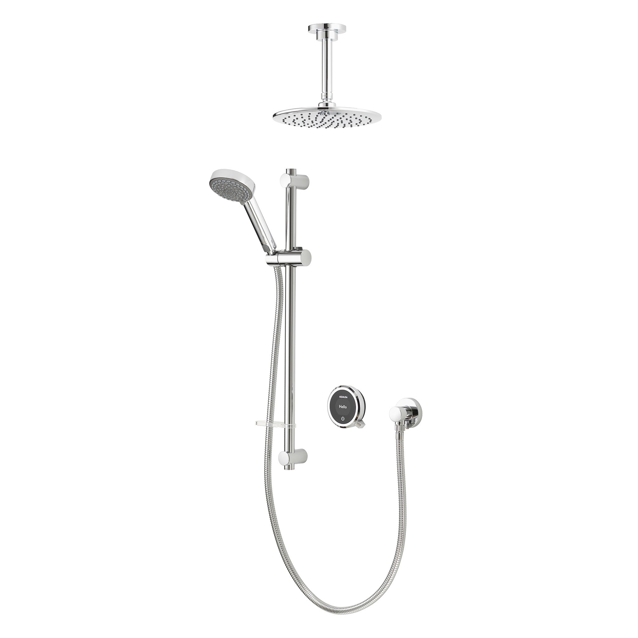 Aqualisa Quartz Touch Concealed Digital Smart Shower System With Adjustable Handset & Ceiling Head