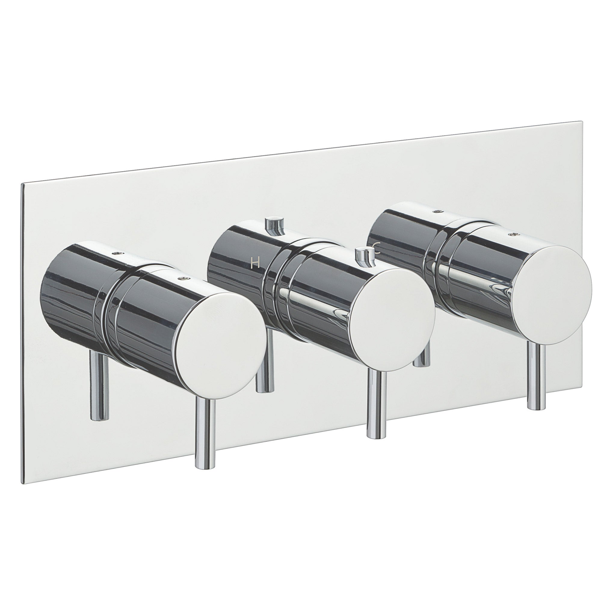 JTP Fonti Thermostatic 3 Controls Concealed Horizontal 2 Outlet Shower Valve