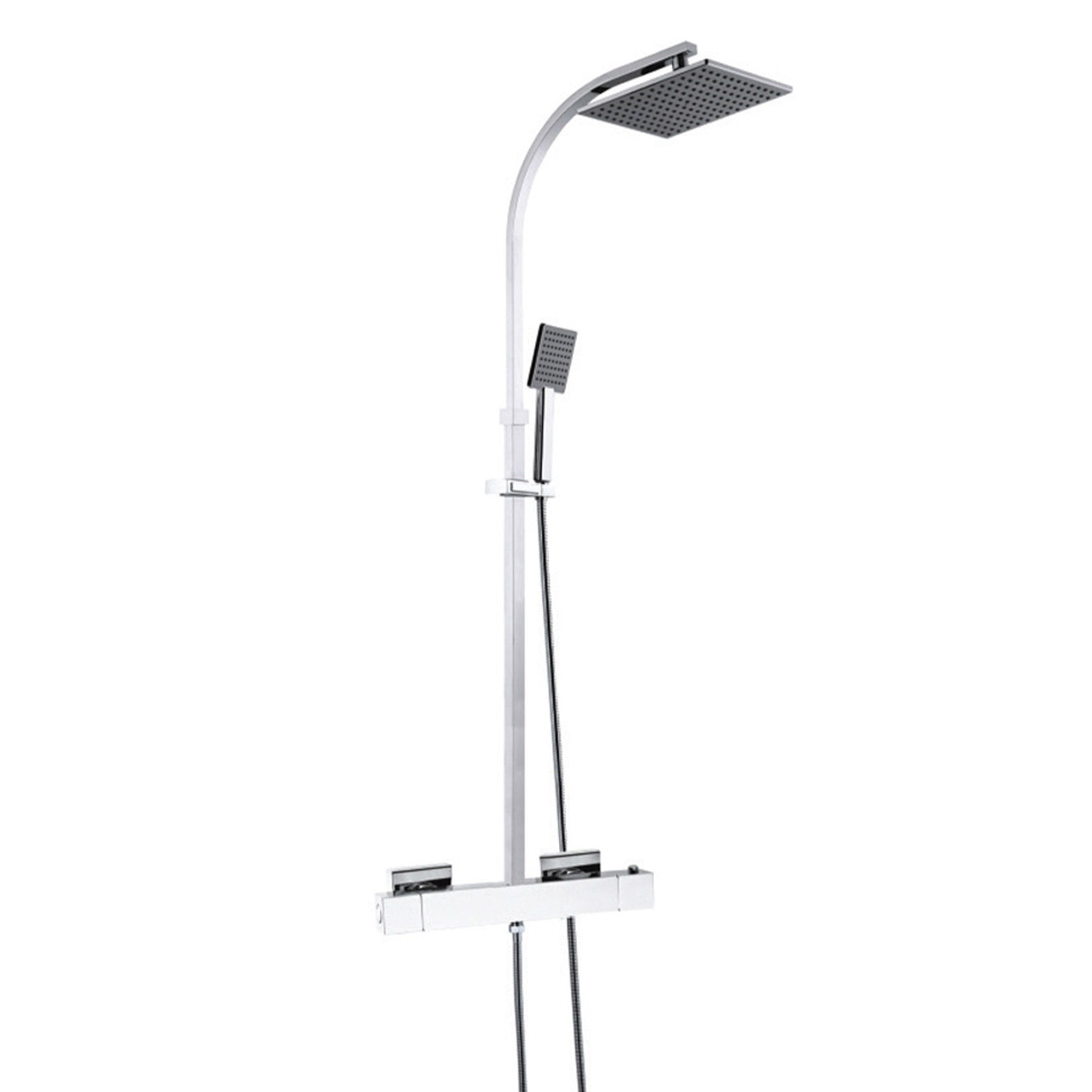 JTP Athena Thermostatic Shower Mixer With Rigid Riser & Overhead Shower