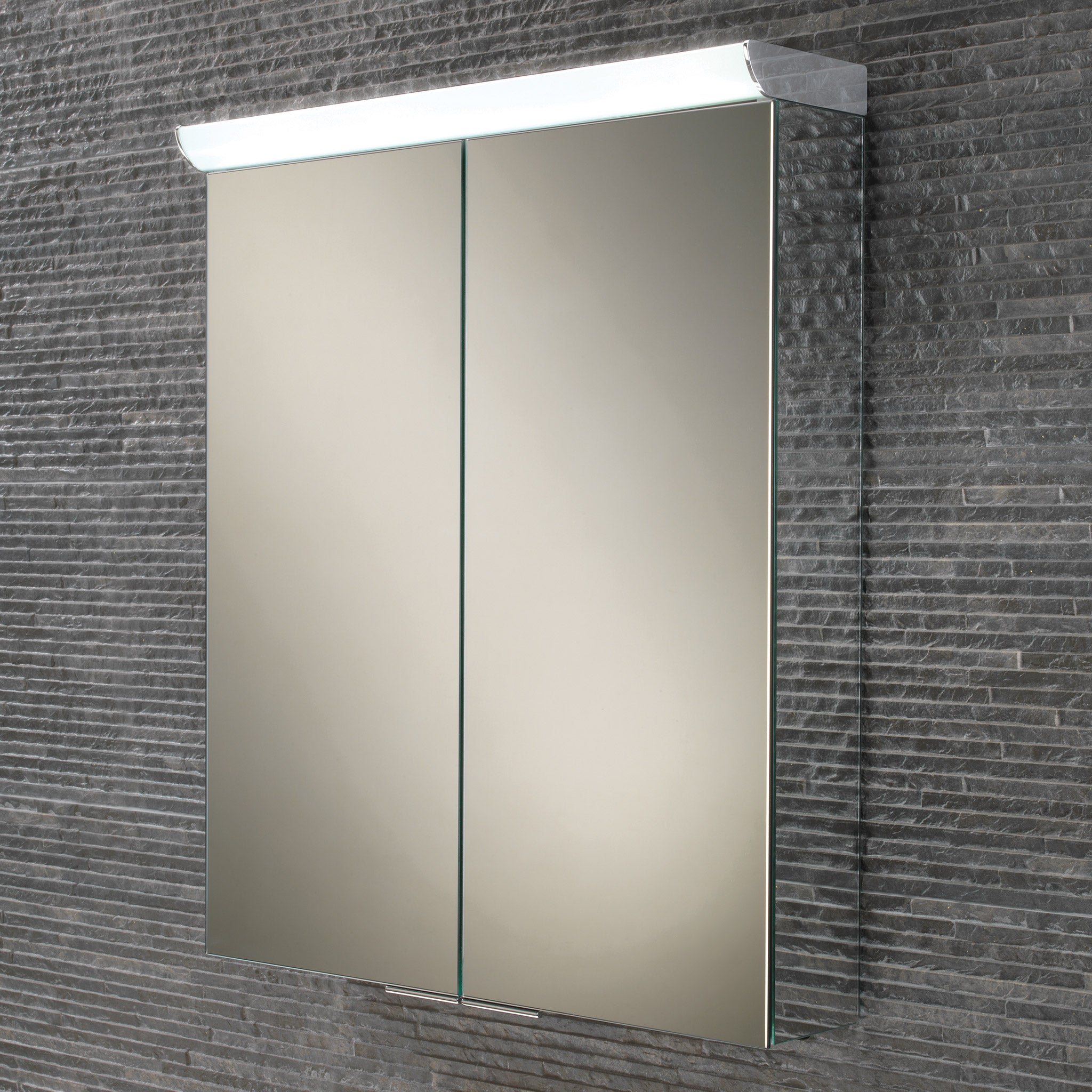 HiB Flare LED Aluminium Mirror Cabinet 60 x 70cm