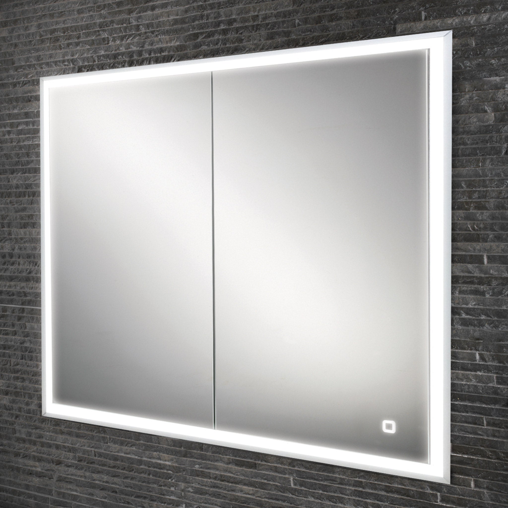 HiB Vanquish 80 LED Demisting Recessed Aluminium Mirror Cabinet 83 x 73cm