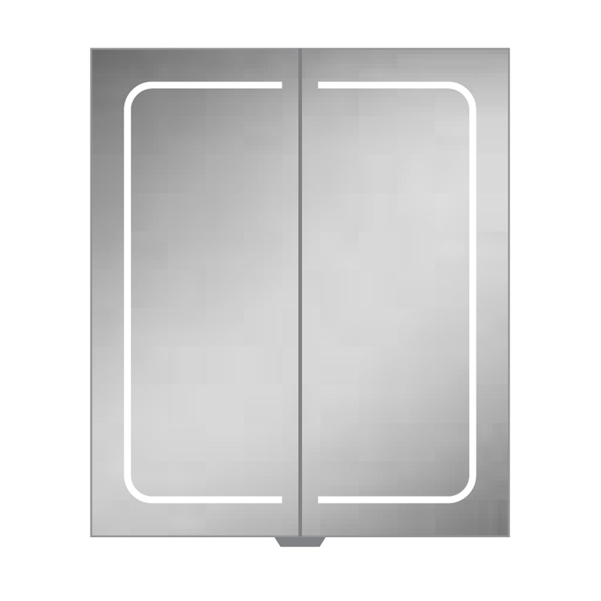 HiB Vapor 60 LED Demisting Aluminium Mirror Cabinet 60 x 70cm