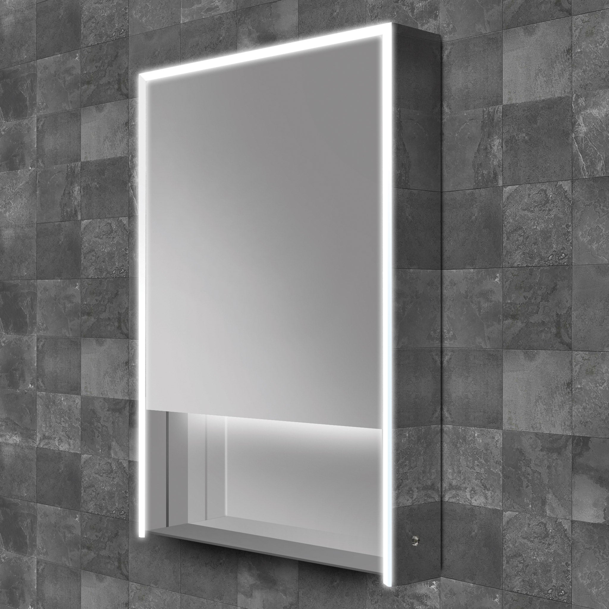 HiB Verve 50 LED Aluminium Mirror Cabinet 50 x 90cm