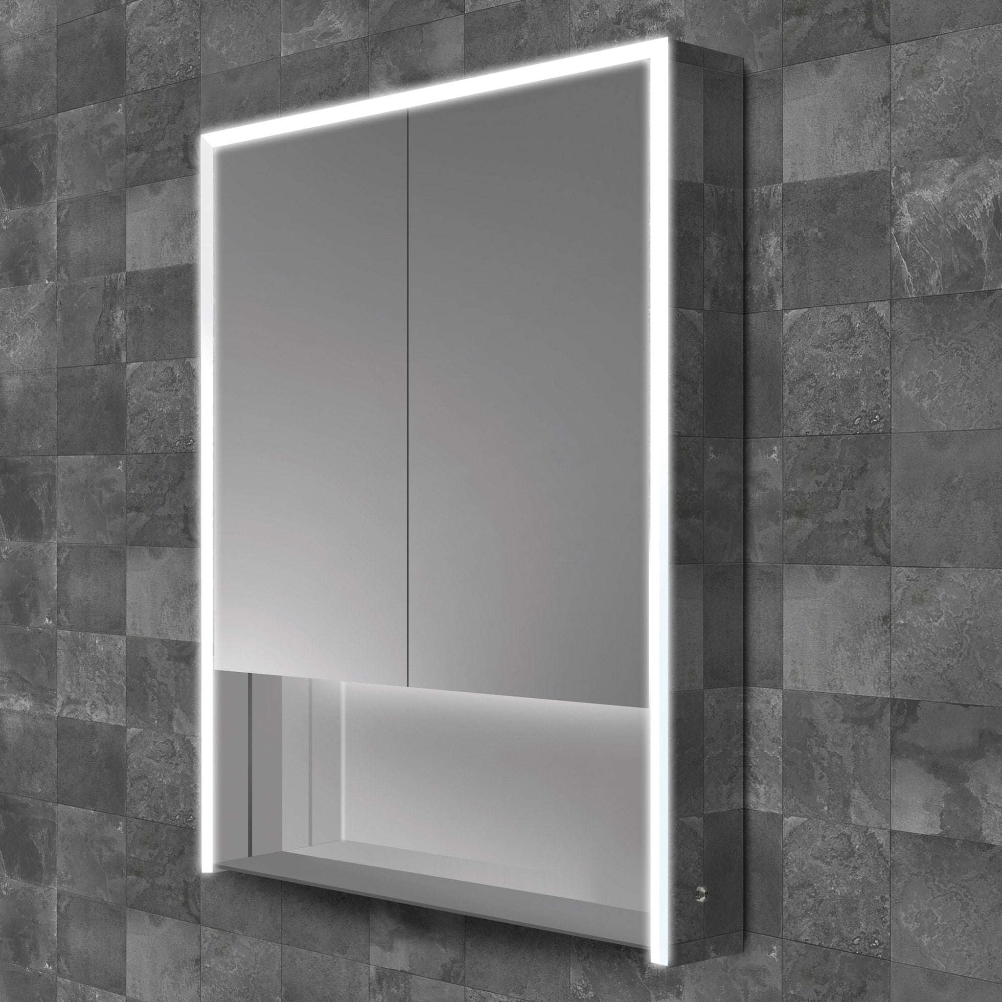 HiB Verve 60 LED Aluminium Mirror Cabinet 60 x 90cm