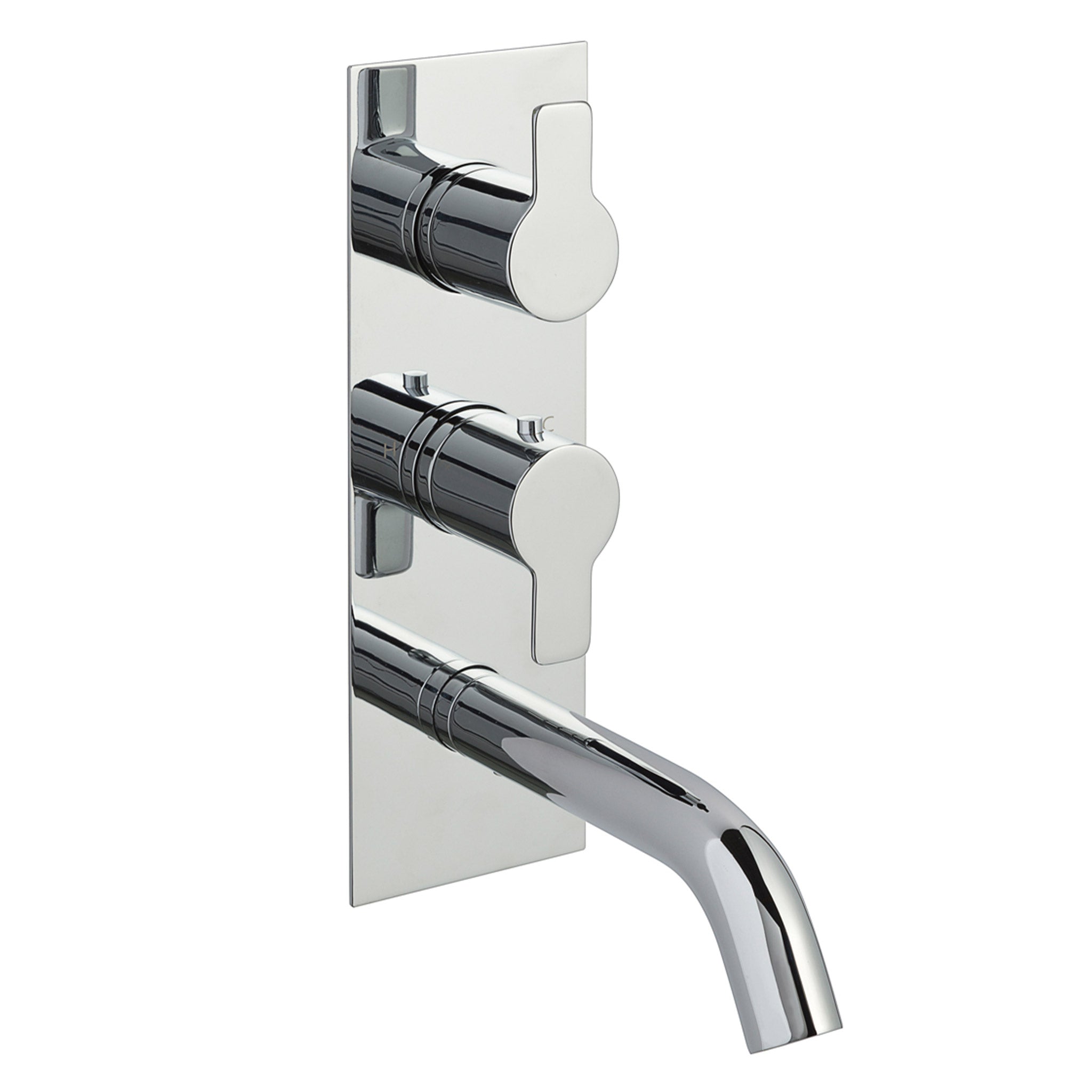 JTP Amore Thermostatic Concealed 2 Outlet 2 Controls Shower Valve With Attached Spout