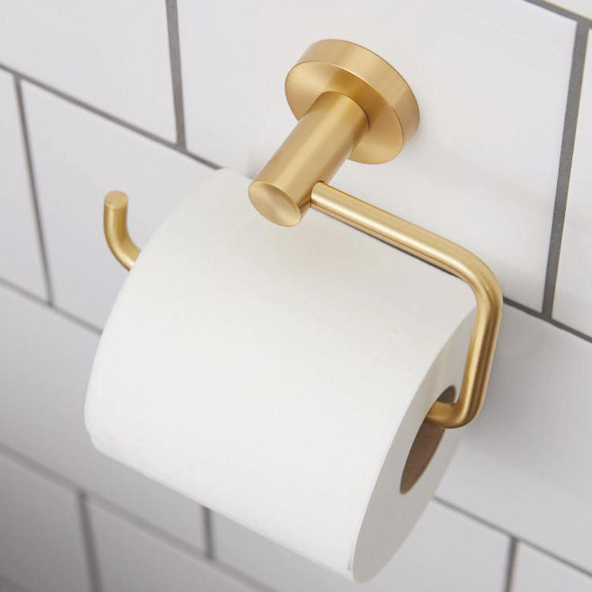 Miller Bond Brushed Brass Toilet Roll Holder