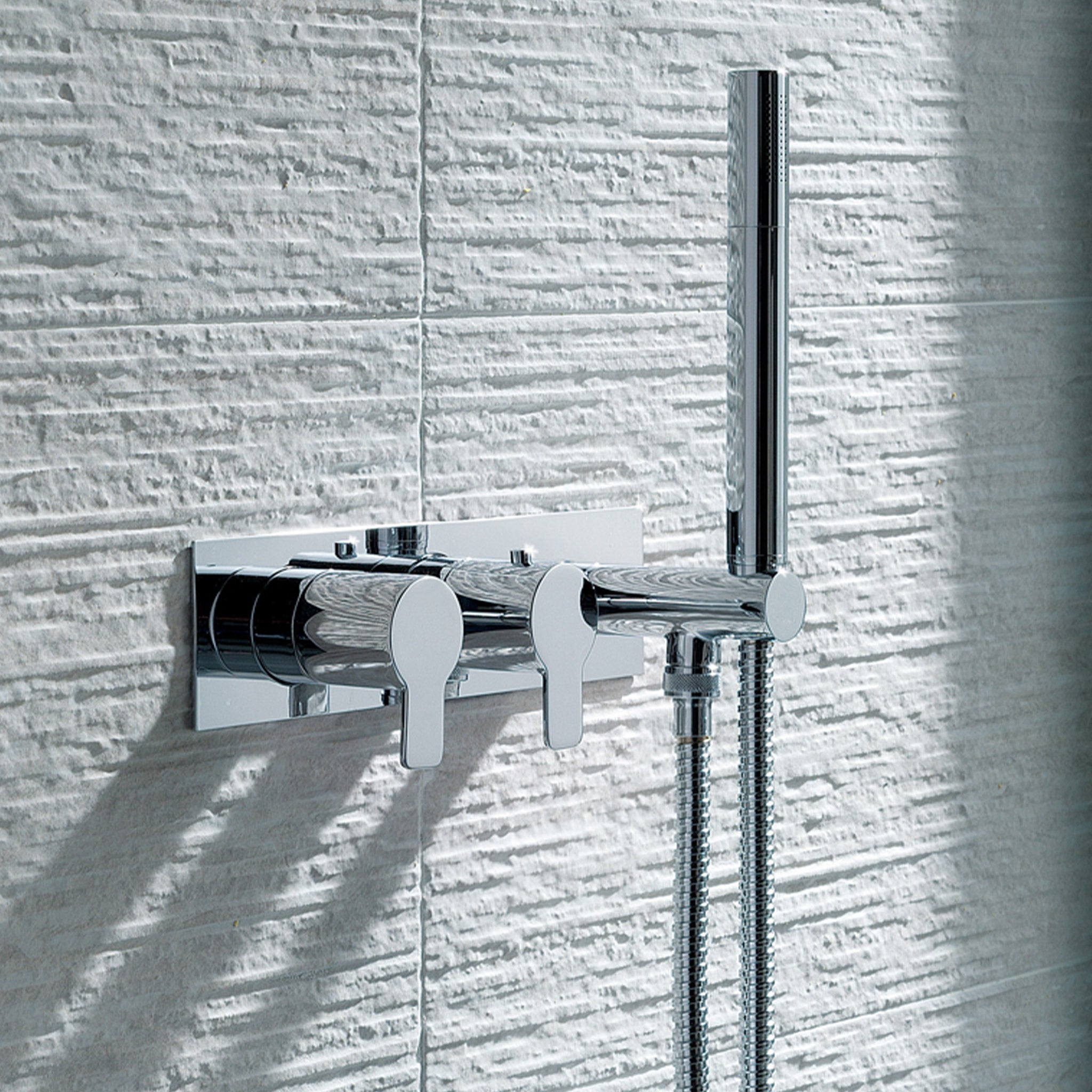 JTP Amore Thermostatic Concealed 2 Outlet 2 Controls Shower Valve With Attached Handset