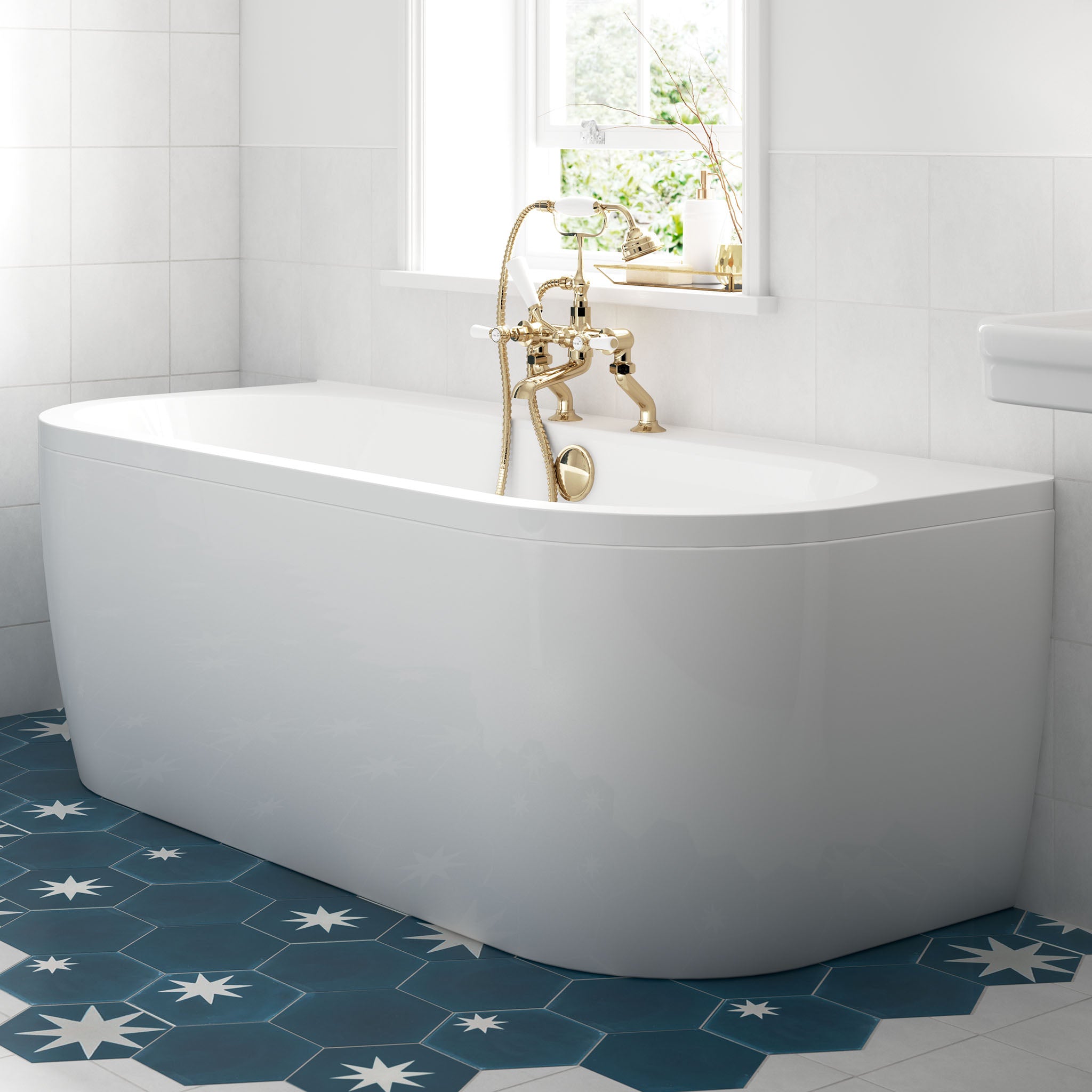 BC Designs Solid Blue Monreale Double Ended Bath 1700 x 750mm