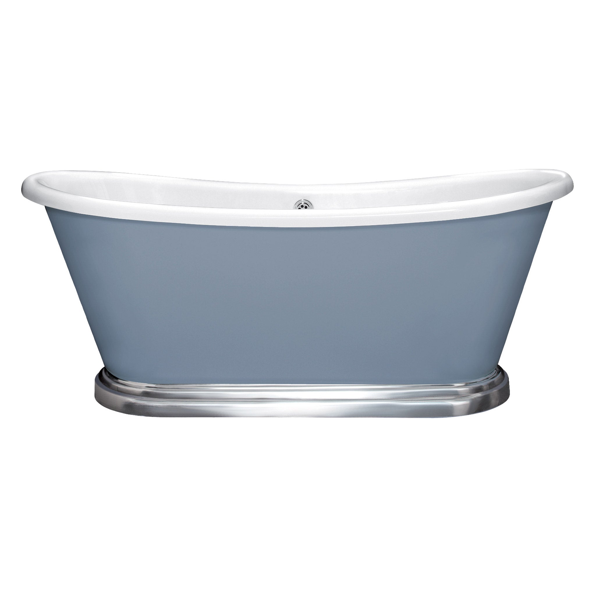 BC Designs Acrylic The Boat Double Ended Roll Top Bath With Aluminium Plinth 1700 x 750mm