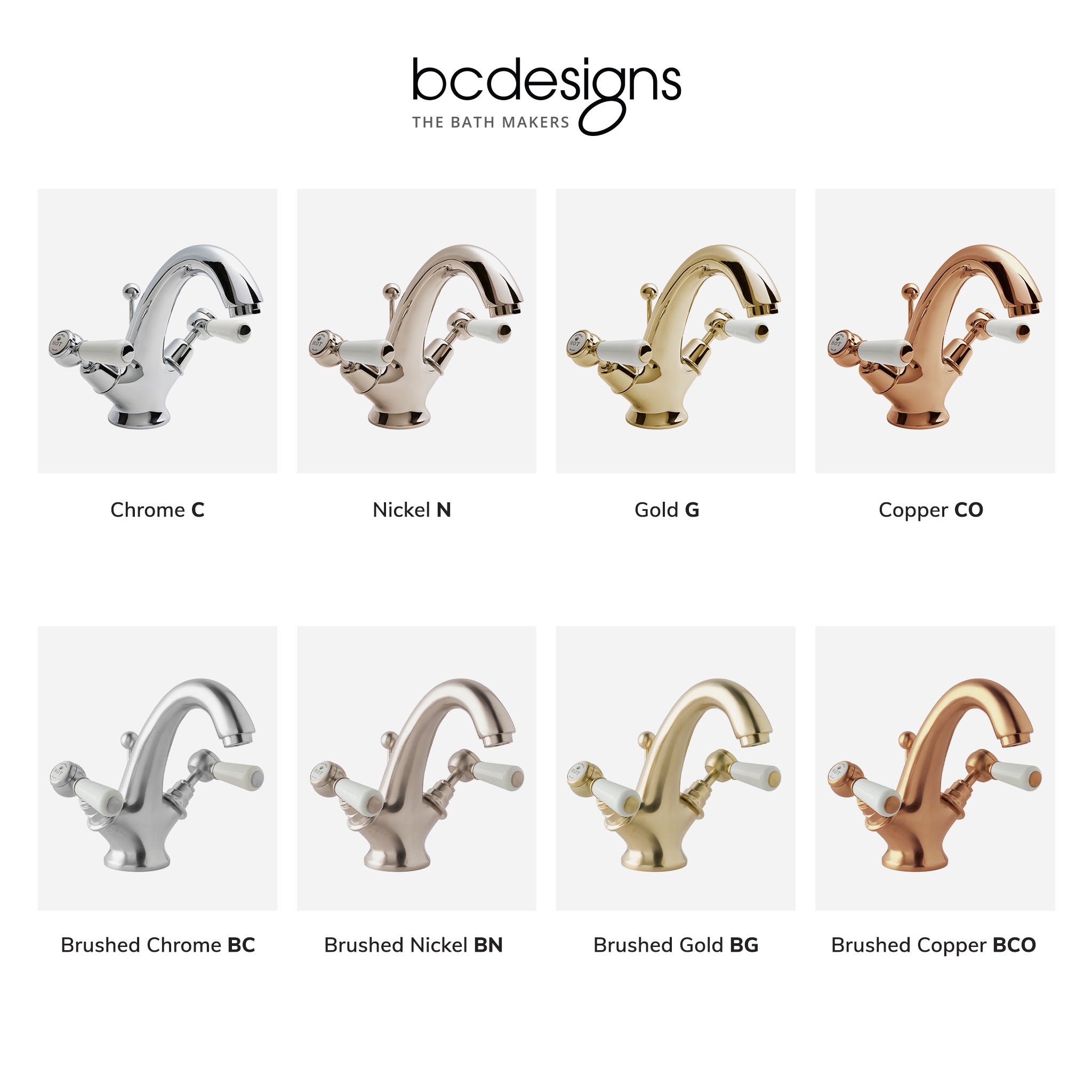 BC Designs Victrion Lever 3 Hole Basin Mixer Tap & Waste