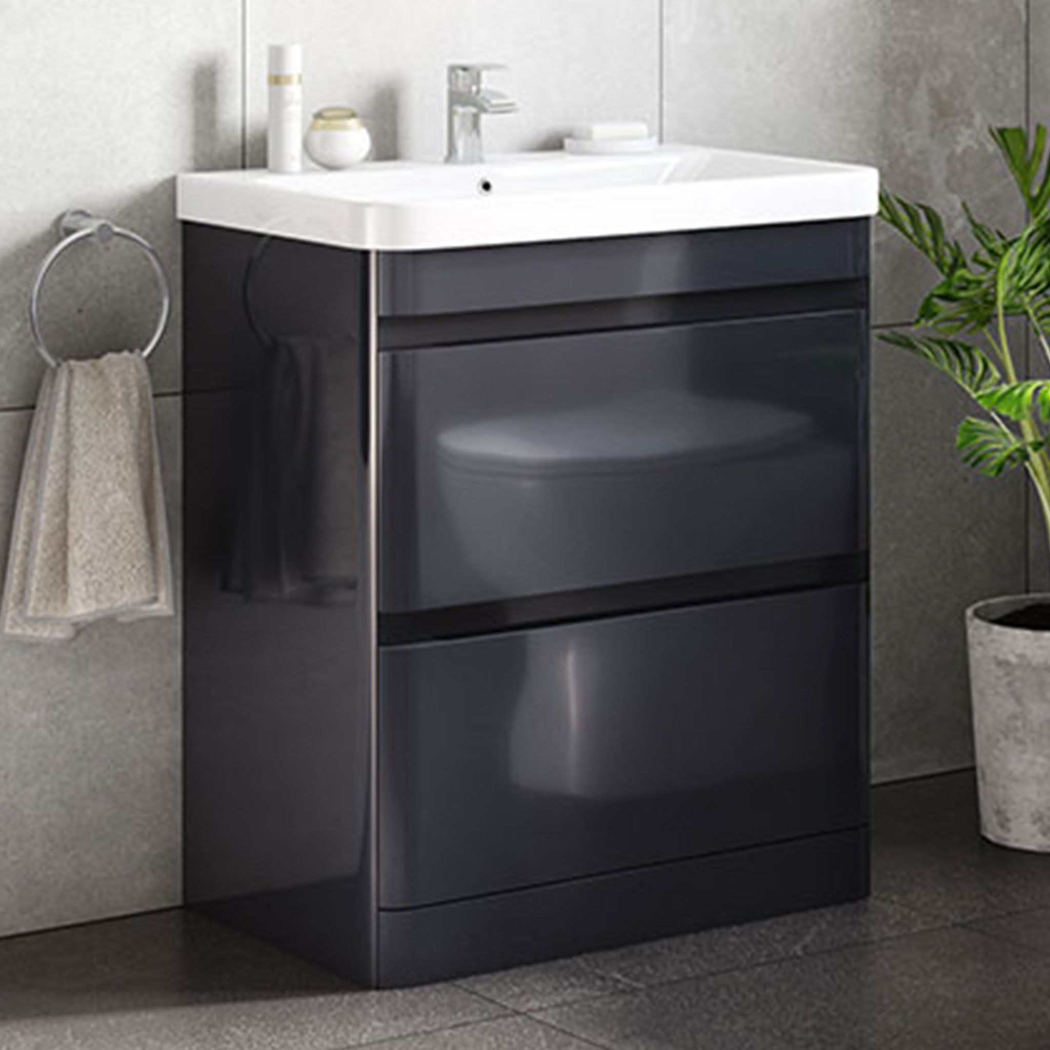 MyLife Clearance Casi 700mm 2 Drawer Floor Mounted Unit & Basin