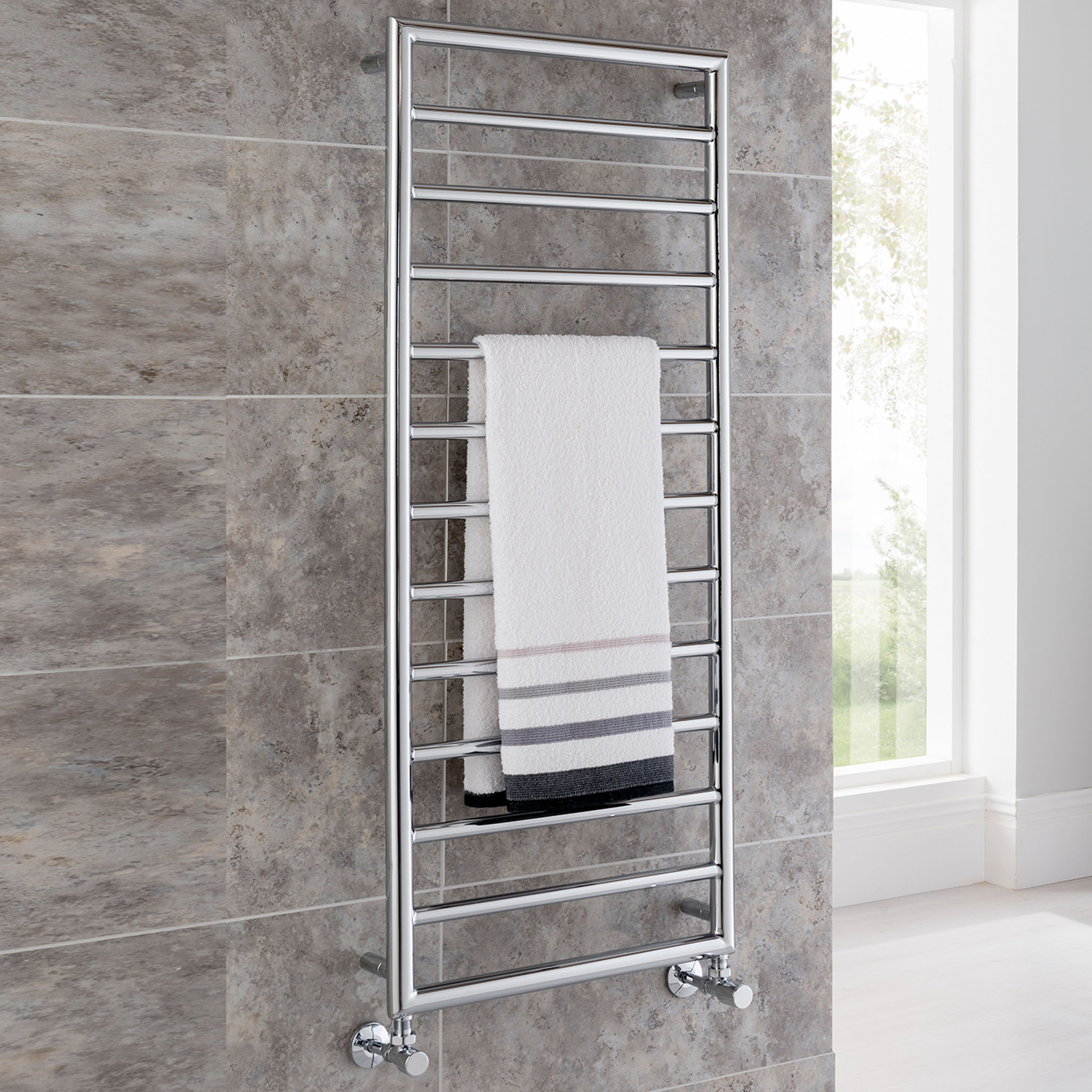 Vogue Smooth Wall Mounted Heated Towel Rail