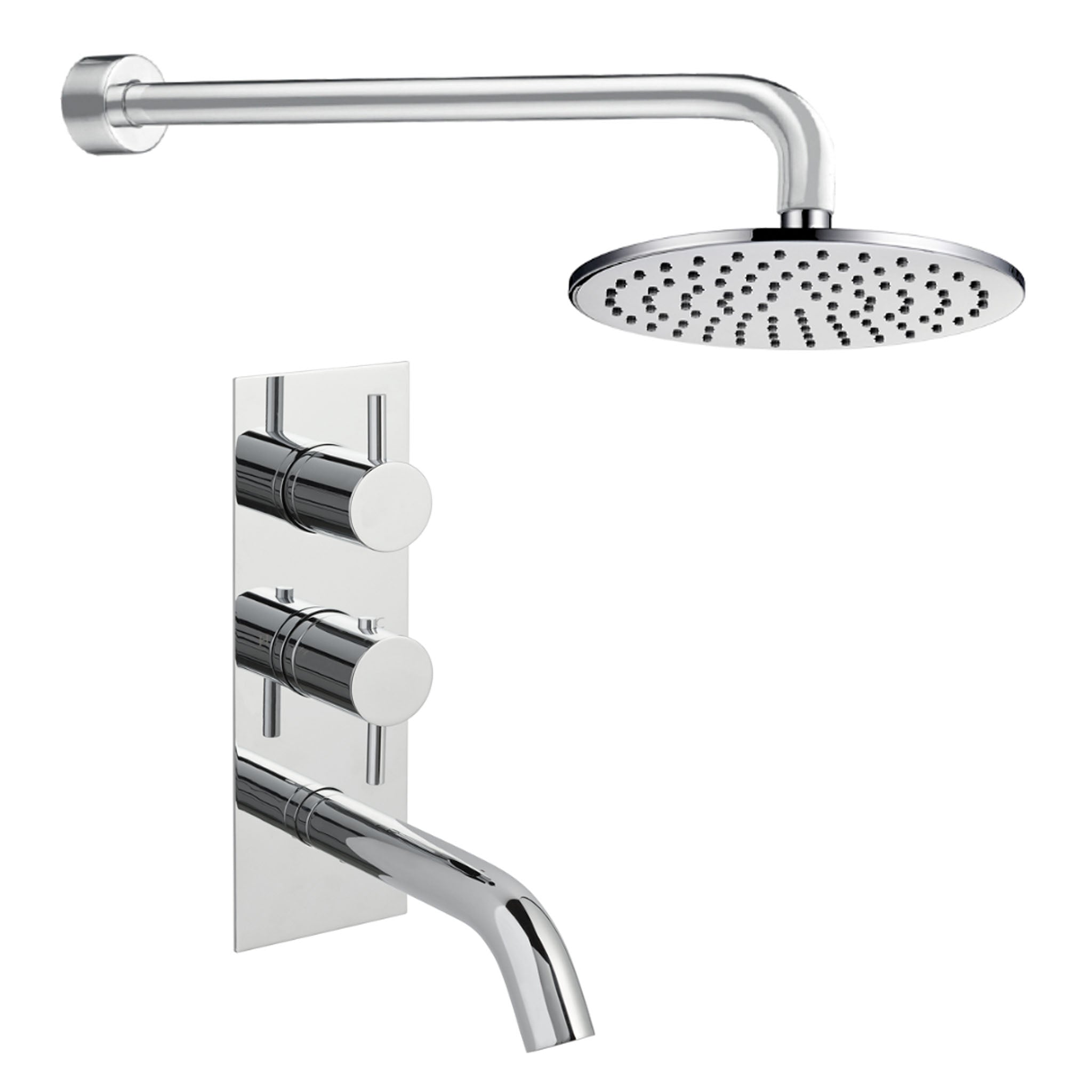 JTP Florence Round Thermostatic Bath Shower Filler With Overhead Shower