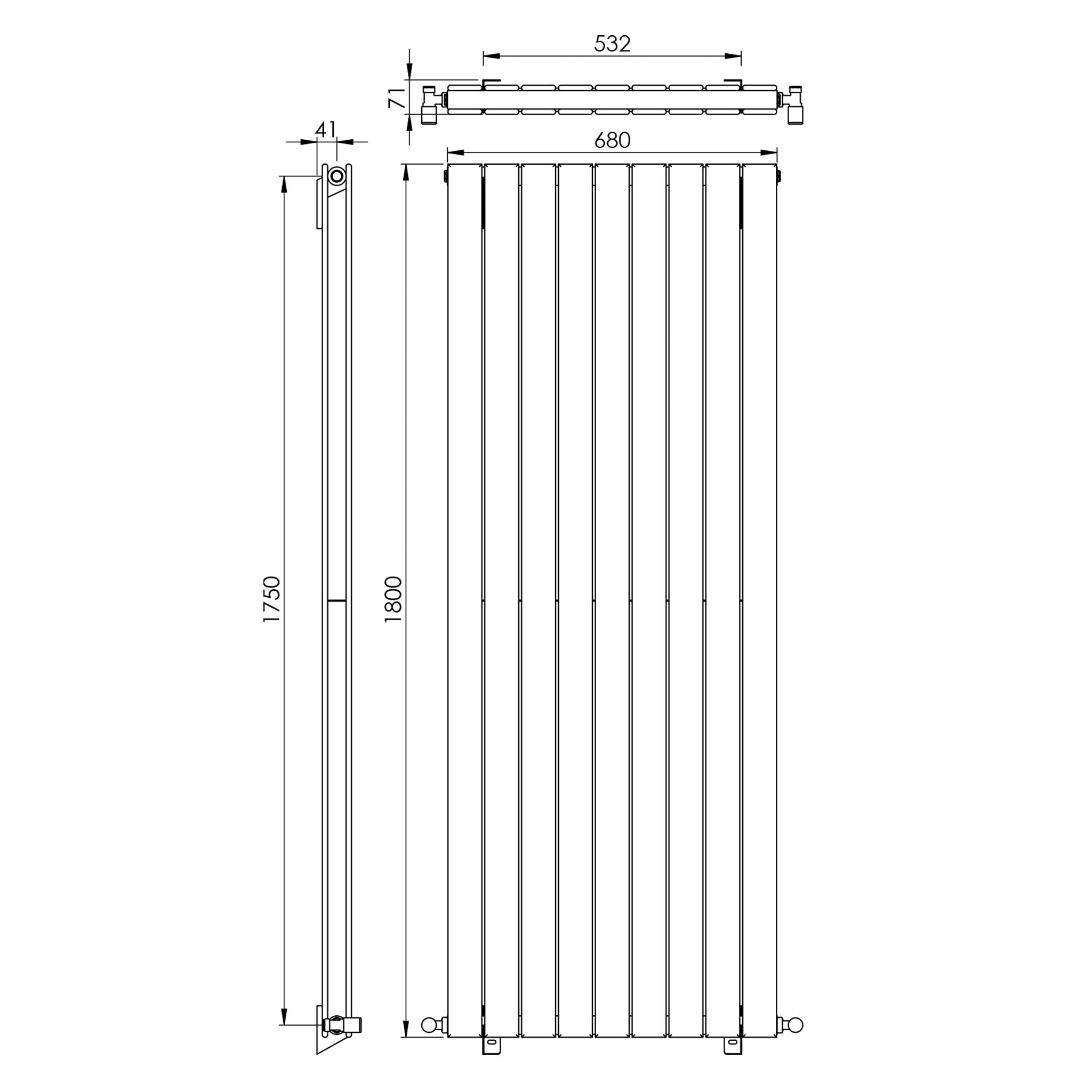 Vogue Fly Line Vertical Wall Mounted Radiator