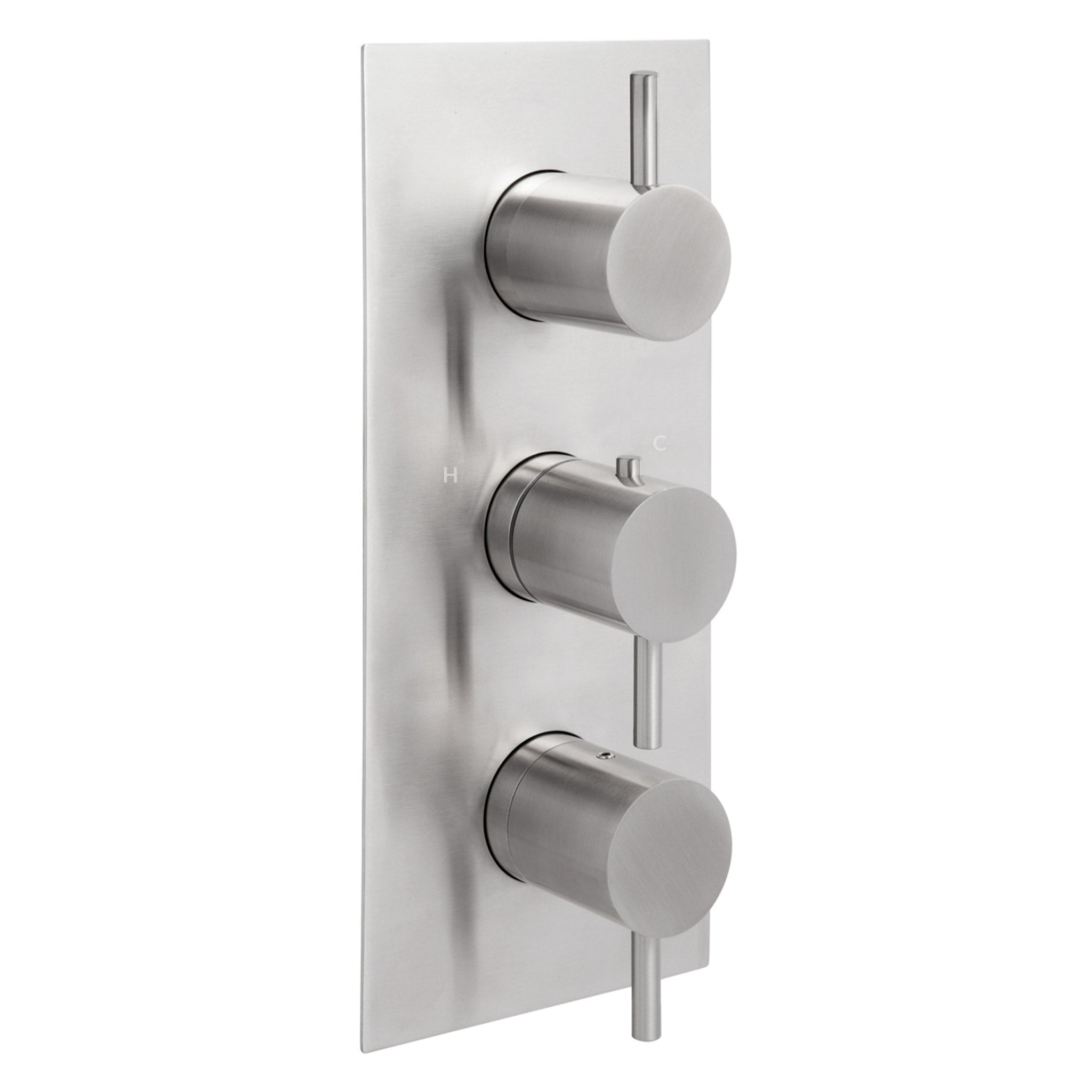 JTP Inox Thermostatic Concealed 2 Outlet 3 Controls Shower Valve