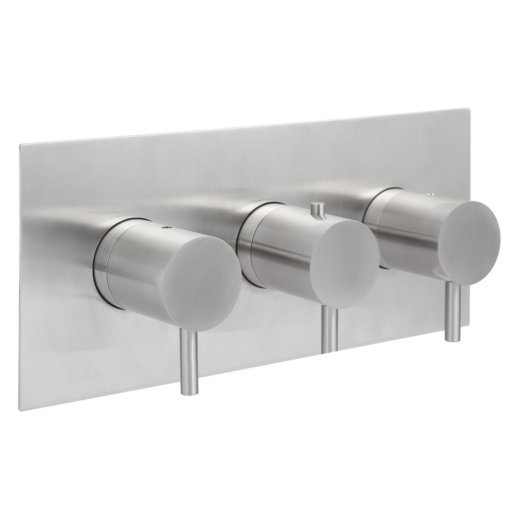 JTP Inox Thermostatic Concealed 2 Outlet 3 Controls Shower Valve Horizontal