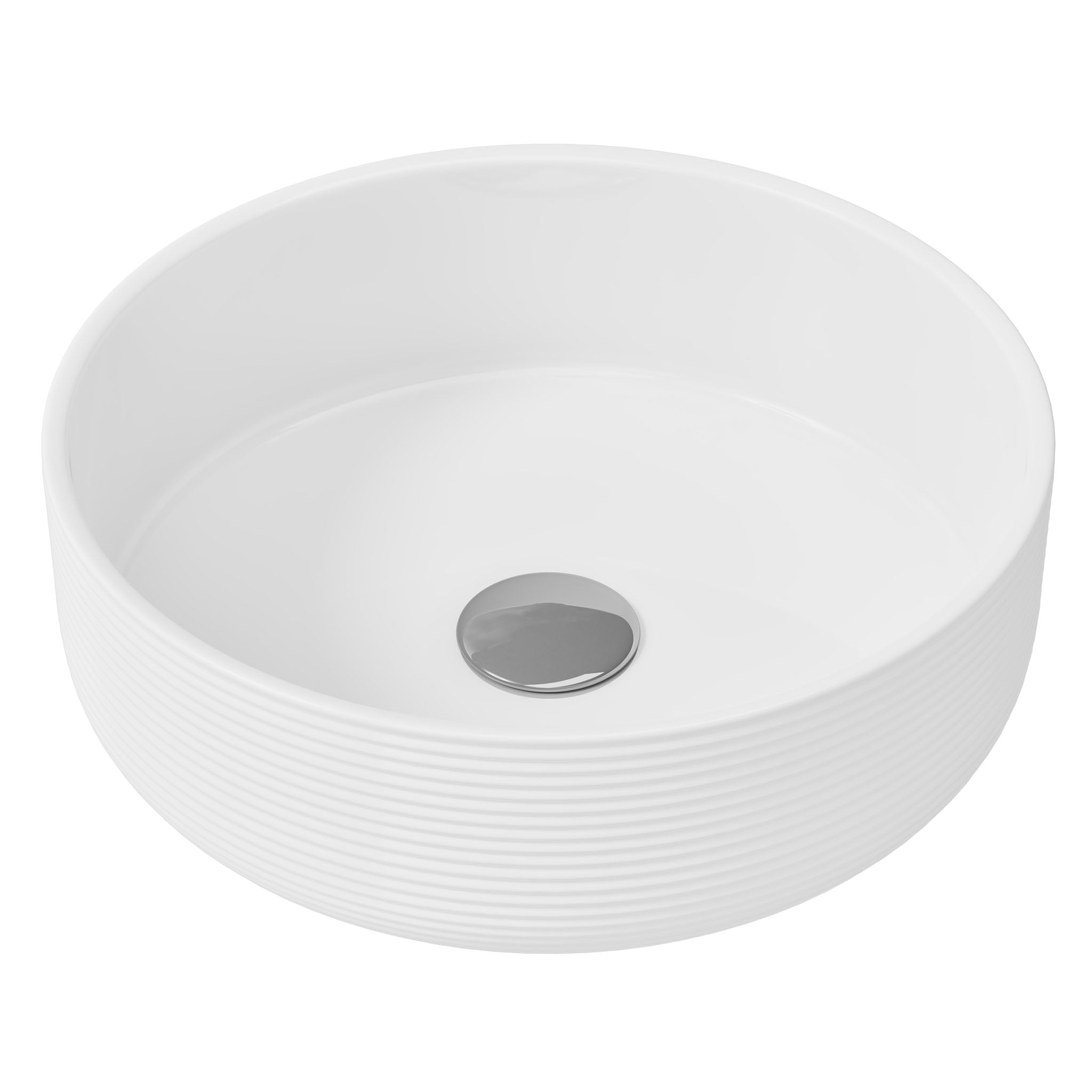 MyLife Lagos 360mm Freestanding Ceramic Basin With Striped Texture