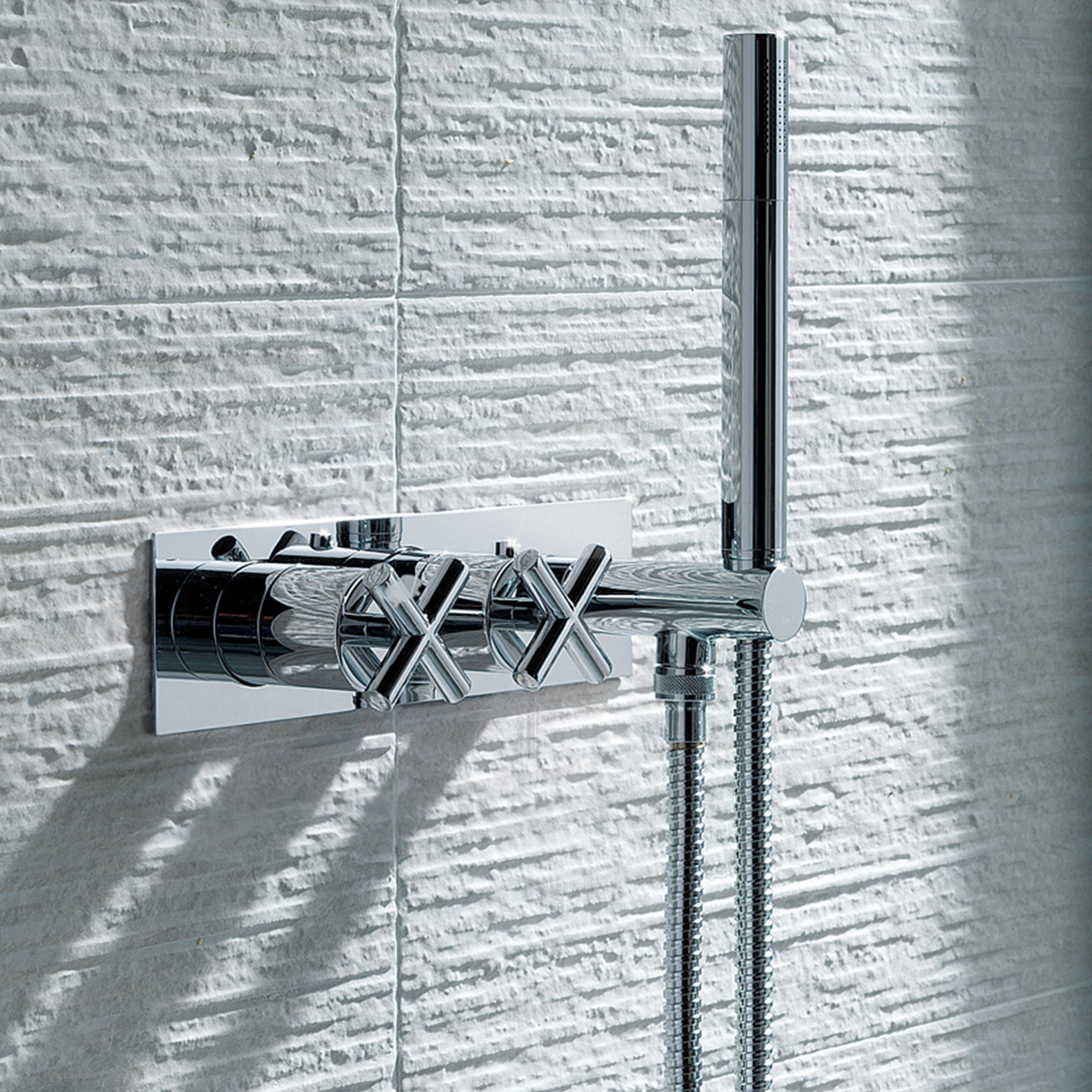 JTP Solex Thermostatic Concealed 2 Outlet 2 Controls Shower Valve With Attached Handset